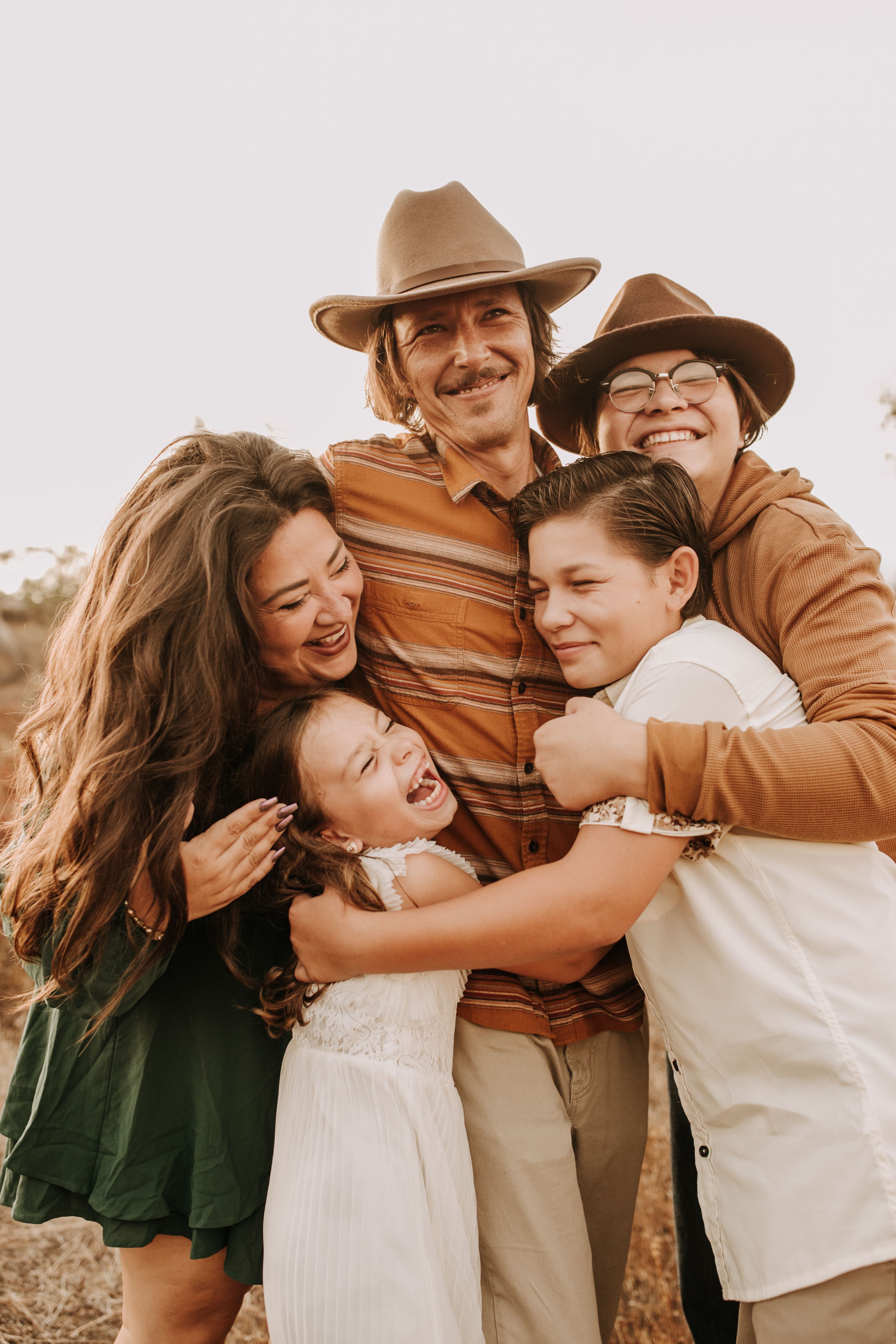 Family portrait in warm natural light